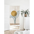 Hand Drawn Pastel Bird of Paradise Leaves Doorway Noren Curtain image 0