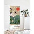 Japanese Crane Bird of Luck Art Print Doorway Curtain Noren image 0