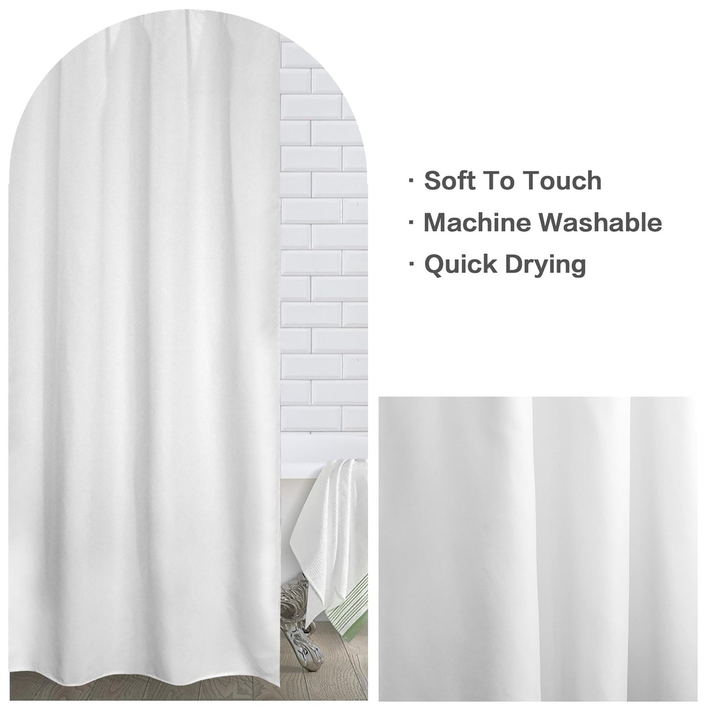 Bamboo Shower Curtain, Green Zen Forest Nature Botanical Fabric Bathroom Curtain, Asian Style Minimalist Polyester Shower Curtain.